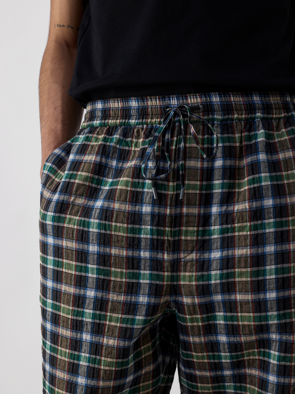 IT.024.14.89 PLAID DRAWSTRING PANTS