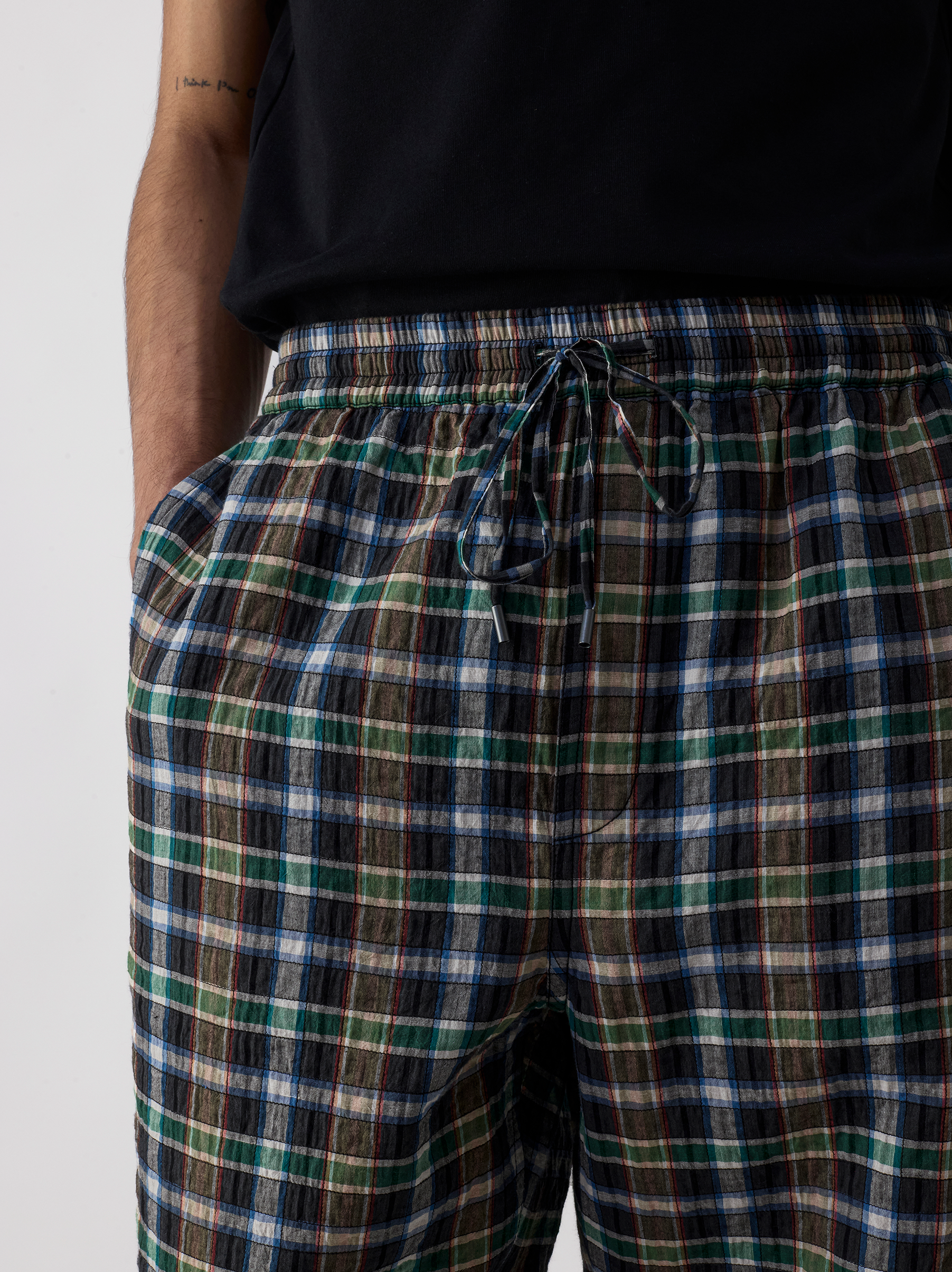IT.024.14.89 PLAID DRAWSTRING PANTS