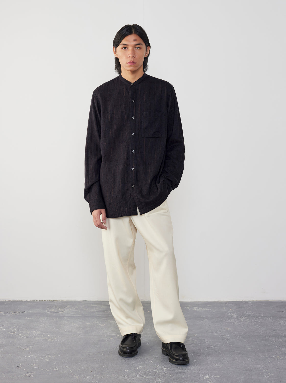 IT.EXC.23.18 BAND COLLAR EASY SHIRT