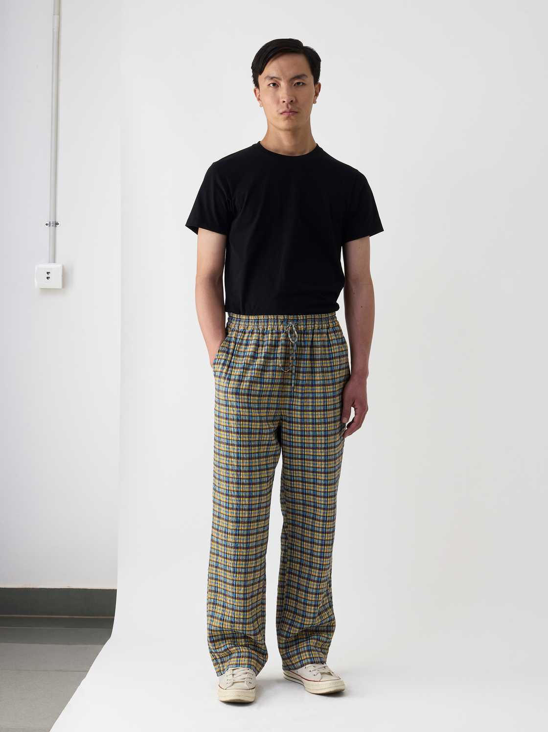IT.024.14.89 PLAID DRAWSTRING PANTS