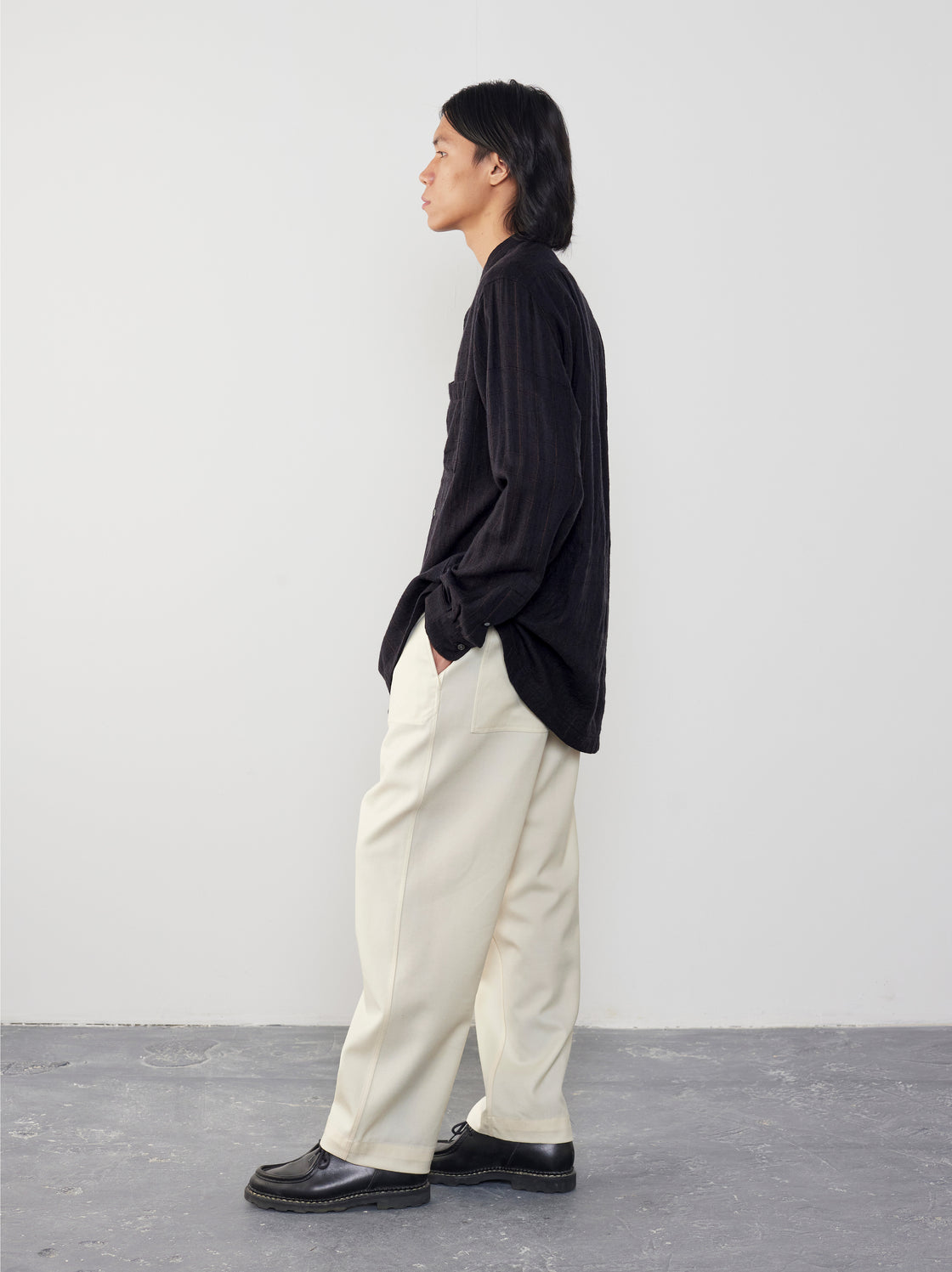 IT.EXC.23.18 BAND COLLAR EASY SHIRT