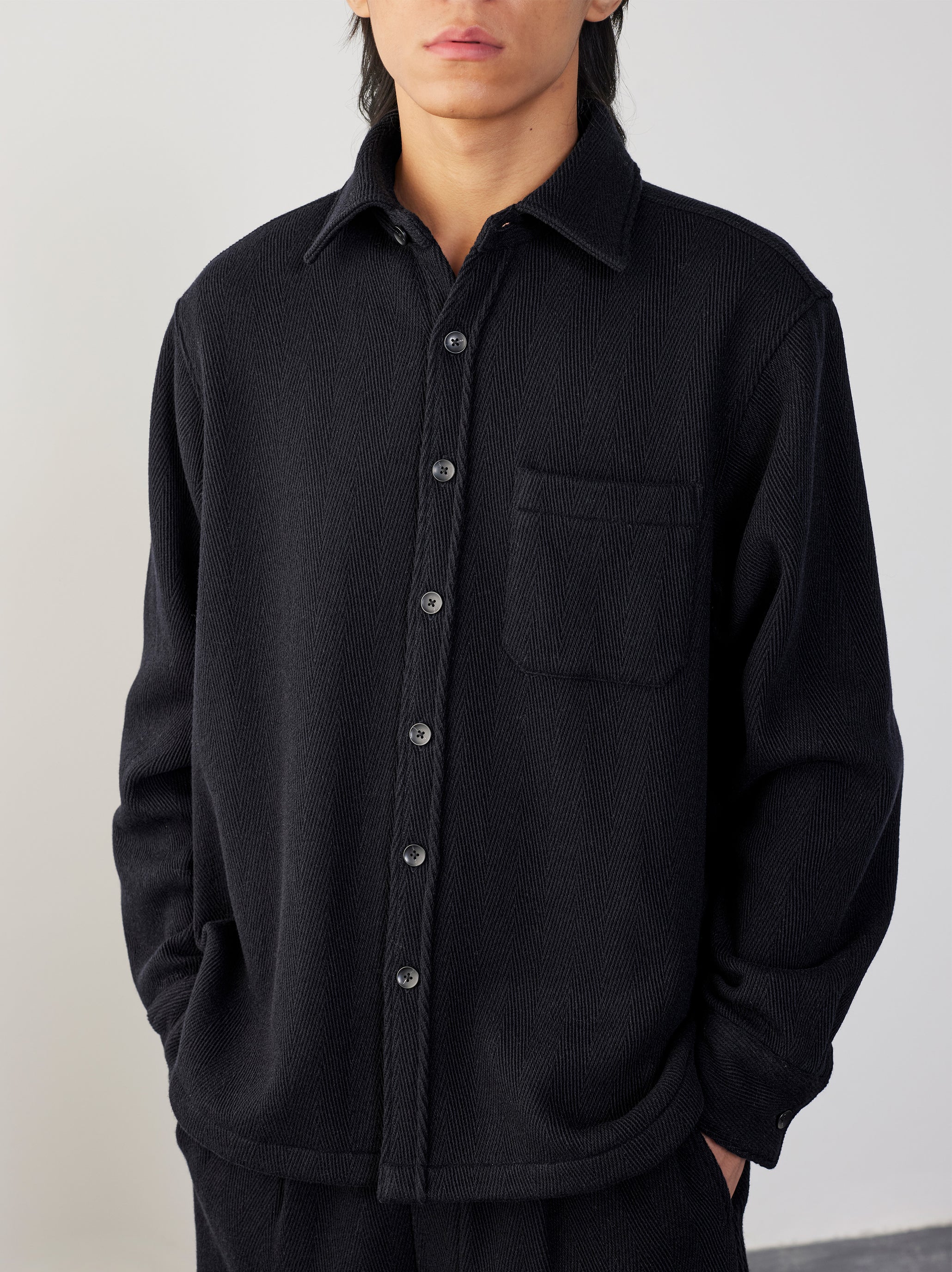 IT.EXC.23.24 HERRINGBONE WOOL OVERSHIRT
